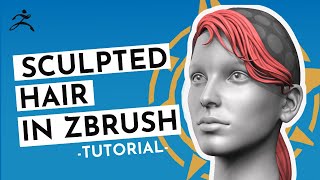 Fast Way to Sculpt Hair in Zbrush  No Plugins Only Default Brushes [upl. by Warfore]