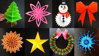 8 DECORACIONES NAVIDEÑAS DE PAPEL PARA HACER EN 5 MINUTOS ideas de decoracion [upl. by Adnuhsar463]