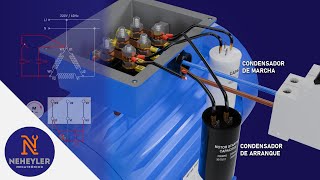 Como Conectar CONDENSADOR DE ARRANQUE Y CONDENSADOR DE MARCHA a Motor Trifasico con linea monofasica [upl. by Kroll]