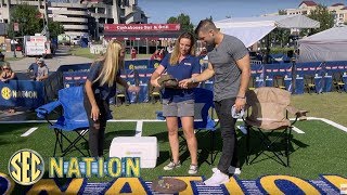 Tim Tebow Laura Rutledge visit with zoo animals  SEC Nation Friend Zone  ESPN [upl. by Dallman375]