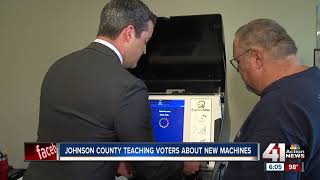 Johnson County teaching voters how to use new voting machines [upl. by Alessandro]