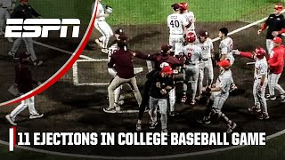 11 EJECTIONS 😱 Mississippi State vs Georgia benches clear after intense play at the plate 👀 [upl. by Adnawuj58]