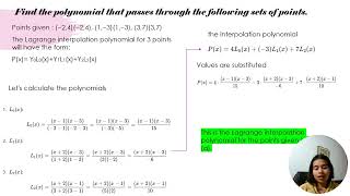 Lagrangian interpolation Analisis númerico eje 3 [upl. by Tdnaltroc]