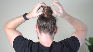 How To Tie A THICK MESSY BUN Detailed Man Bun Tutorial [upl. by Allebasi]