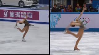 Sochi Scandal  Step Sequence Adelina Sotnikova Yuna Kim [upl. by Sharline]