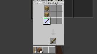 Minecraft wooden sword recipe with oak planks and stick bluewhale6 [upl. by Balsam]