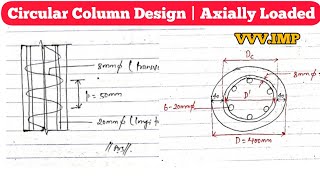 Design Circular Column  Axially Loaded Short Column  RCC Numerical [upl. by Erhart]