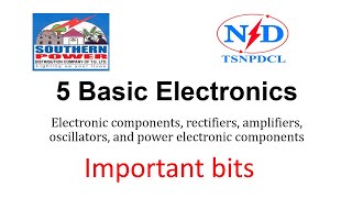 Basic Electronics Important bitsTSSPDCL TSNDCLRRB IN TELUGU2024 [upl. by Blinny]