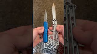 Butterfly Knife vs double action OTF speed test edc knife [upl. by Eleonora]