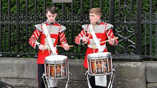 Irish Guards show you how to play drums  Palace of Holyroodhouse Scotland [upl. by Antoni258]