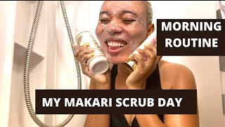 HOW I EXFOLIATE MY SKIN WITH MAKARI EXFOLIATING SCRUB  MY MAKARI SCRUB DAY [upl. by Shipp]