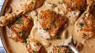 Chicken Fricassee  quick French Chicken Stew [upl. by Ymrots580]