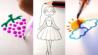 EASY DRAWING TRICKS FOR PERFECT DRAWINGS AWESOME DRAWING TUTORIAL [upl. by Halfon]