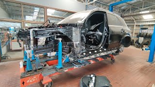 MercedesBenz GLE accident repair on Celette bench with Universal Fixture system Cameleon [upl. by Lerret498]