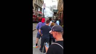 Raw video Aftermath of steam pipe explosion in Manhattan [upl. by Cohbert]