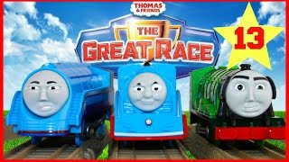 THOMAS AND FRIENDS THE GREAT RACE 13  TRACKMASTER STREAMLINED THOMAS Kids Playing Toy Trains [upl. by Yelsna]