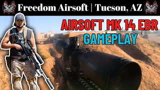 Airsoft M14 EBR DMR Gameplay  Freedom Airsoft  Tucson Arizona [upl. by Yelnek915]