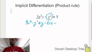 Implicit Differentiation Product Rule [upl. by Nylrac]