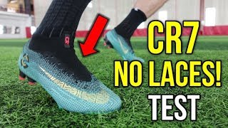 CR7 BOOTS WITH NO LACES  TESTING THE NIKE MERCURIAL SUPERFLY 6 LACELESS [upl. by Amann]