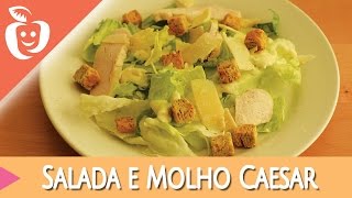 Receita Salada e Molho Caesar Light  Emagrecer Certo [upl. by Cristie]