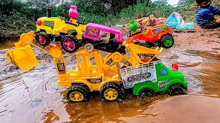 Toys mud road cross parking video  auto jcb tractor truck toys video mud road cross parking video [upl. by Johansen567]