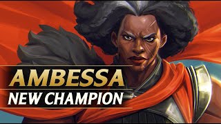 AMBESSA MEDARDA NEW CHAMPION PREVIEW LORE ABILITIES  League of Legends [upl. by Nonnad]