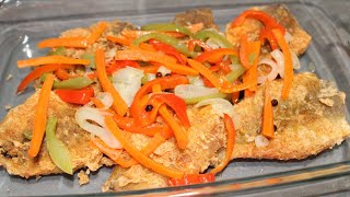 How to make breaded Escovitch fish Using whiting [upl. by Ravahs]