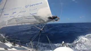 Vendée Globe Looking after the reefing lines [upl. by Nosidda583]