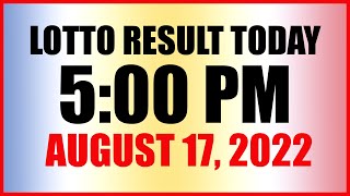 Lotto Result Today 5pm August 17 2022 Swertres Ez2 Pcso [upl. by Yadnus]