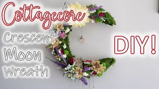 Cottagecore Crescent Moon Wreath DIY [upl. by Neelsaj845]