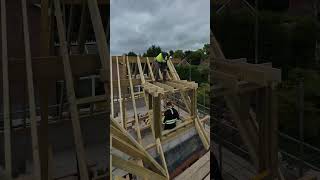 new dormer hand cut roof carpentry carpenter roof joinery timberframe building renovation [upl. by Attesoj]