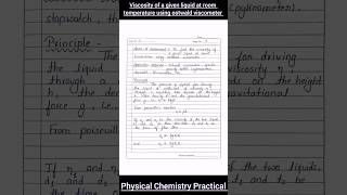 Determination of viscosity by using ostwalds viscometer practical chemistry assignment class12 [upl. by Camm]