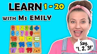 Toddler Learning Video with Ms Emily  Learn Numbers Colors Shapes and Counting 1 to 20 [upl. by Amalberga]