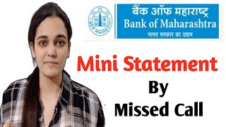 Bank of Maharashtra mini statement Kaise nikale  Bank Of Maharashtra Missed Call Number [upl. by Atter870]