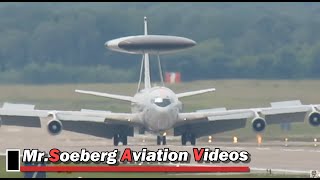 Boeing E3A AWACS LXN90456 Arrival Geilenkirchen [upl. by Nyrmak639]