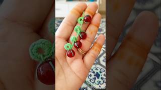 Beautiful Crochet Design 🌺forbiginners easycrochet viralshorts keychain earings cherrydesign🍒 [upl. by Hayne]