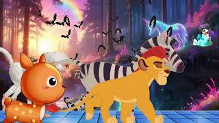 Animal Race in Dark Jungle   Elephant  Monkey  Horse  Stampede  Dog  CRAZYCARTOON3D [upl. by Larkin171]