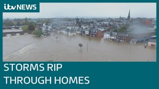 Flood warning issued across UK after heavy rains hit Cumbria and Scotland  ITV News [upl. by Enirahtak]