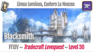 FFXIV Blacksmith Leves Level 30  Limsa Lominsa Eastern La Noscea  A Realm Reborn [upl. by Adnawed]