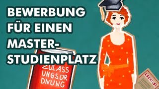 Bewerbung um einen Masterstudienplatz  Studieren so geht´s [upl. by Atsillak]