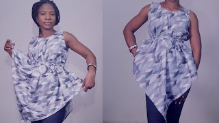 How To Cut Simple Handkerchief Flare Dress [upl. by Yelyac32]