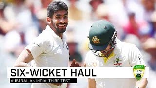 Brilliant Bumrah skittles Australia [upl. by Nnarefinnej918]