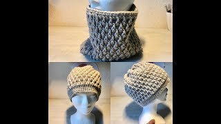 Tuto bonnet snood au crochet [upl. by Rempe152]