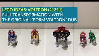 LEGO Ideas Voltron Transformation Synced with the Original quotForm Voltronquot Audio 21311 [upl. by Akirehc]