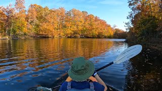 Kayaking Occoquan Reservoir Virginia in Fall Colors [upl. by Sobmalarah]