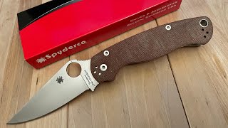 Unboxing  Spyderco Paramilitary 2 Brown Micarta amp CruWear [upl. by Attenad]