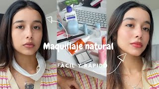 maquillaje natural✨ maquillaje para principiantes sin base ni corrector  fácil y rápido [upl. by Ldnek]