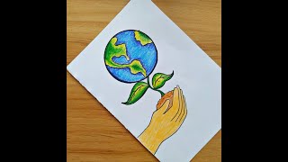 World Environment Day DrawingEnvironment Day Poster For CompetitionSave Earth Save Nature Drawing [upl. by Am]