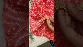 Hand stitching Plain Bandhni kurta to Make it Festive✨ embellishedkurta kurta creative [upl. by Aivatnahs160]