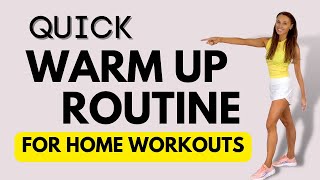 Quick Warm Up Routine  DO THIS BEFORE your Home Workout and you will get better results [upl. by Analed]